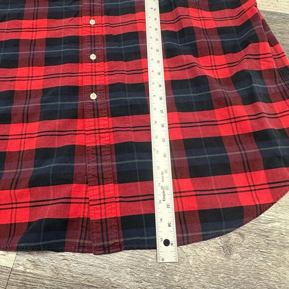 Vintage 90s Ralph Lauren Red Black Tartan Mens 2XLT Button Up Long Sleeve Shirt - Picture 6 of 9